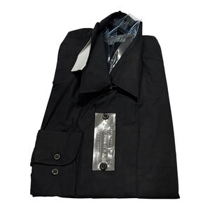 Protocol Shirt Mens 16 34 35 Black Dress Easy Care Wrinkle Resistant Button Up